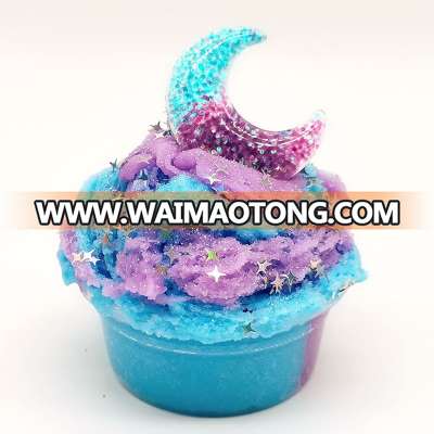 2019 Amazon Best Selling New Custom Cool Colorful Moon Color Matching Kids Cotton Slime PlayDough Toy