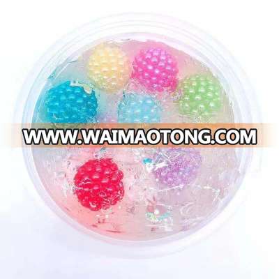 2019 Amazon Newest Most Populardiy Clear Crystal Colorful Pearl Decompression Crystal Glitter Japan Korea Slime Toy